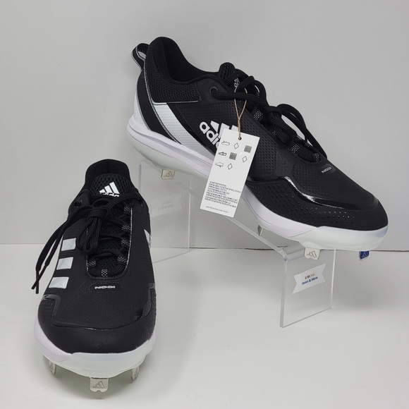 Adidas Icon 7 Shoes Black White Men\'s Size 13 Metal Baseball Cleats FZ1558 New
